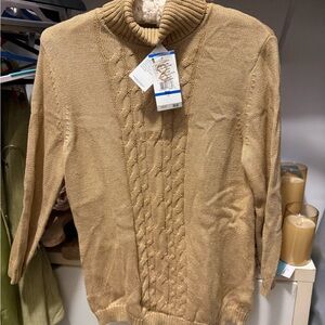 Evan Picone woman’s Gold Turtleneck Sweater with sparkles